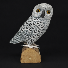 Petit hiboux sculpté en bois, sculpture harfang des neiges Petit hiboux sculpté en bois, sculpture harfang des neiges