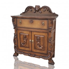 #57998 - 350$ Petit meuble buffet en chêne, bahut, sideboard (reproduction)