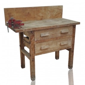 Vintage 2 drawers workbench table 