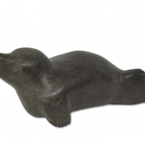 Petit phoque sculpté en pierre, sculpture Inuit, artisanat des premières Nations 
