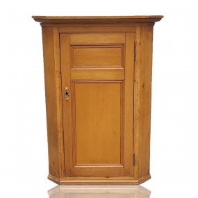 Antique pine corner cupboard, forged nails 
