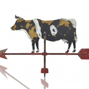 Petite girouette de bâtiment agricol, vache 