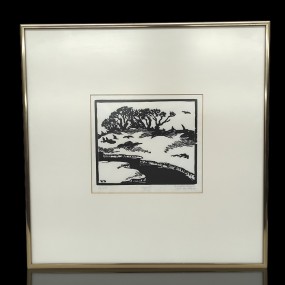 Petite gravure signée Rodolphe Duguay, tableau, sérigraphie 