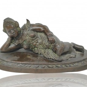 Petite statue asiatique en bronze, régule 