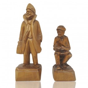 Petite statuettes signées Caron, sculpture art populaire 