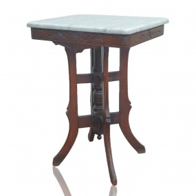 L:ittle antique table with marble top 
