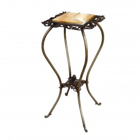 Petite table d'appoint en métal avec marbre 