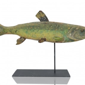 Lovely wooden folk art trout fish