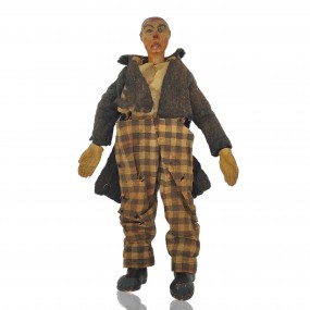 Rare jouet articulé suisse Bucherer saba en métal, clown, vers 1920
