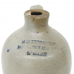 Rare little stoneware merchant jug, L'islet