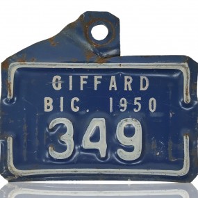 Rare little Giffard bicycle license plate