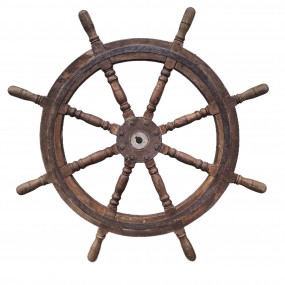 Roue de gouvernail de bateau en bois, barre de bateau 