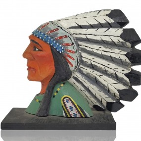 Sculpture Amérindienne d'un chef Autochtone, fait par Théophile Panadis 