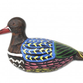 Folk art duck sculpture