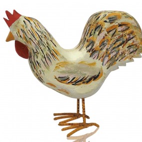 Folk art rooster wooden sculpture 