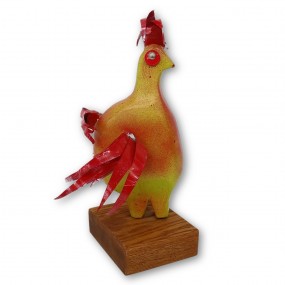 Folk art wooden carved rooster 