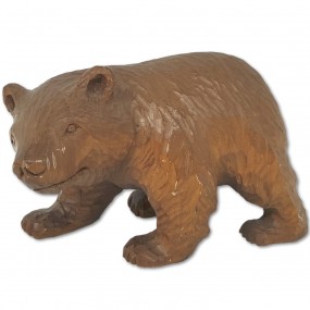 Sculpture art populaire, ours sculpté en bois 