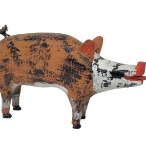 Little wooden carved folk art pig by Felicien Levesque 