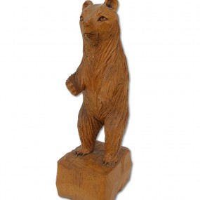 Wooden carved bear, signed Denys Heppell