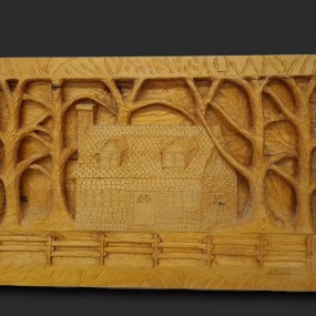 Wall low relief carving