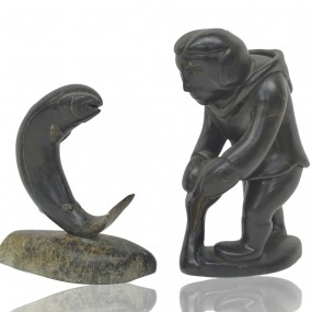 Inuit stone sculpture, carving (FISH SOLD)