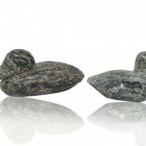 Vintage stone sculptures, carved birds