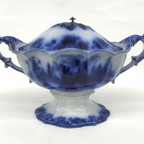 Soupière flow blue, Oriental stone L & G Alcock, vaisselle (voir autres photos pour condition)