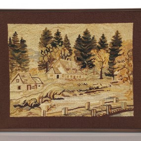 Splendide tapis crocheté signé G.E.T. Georges Édouard Tremblay, Charlevoix