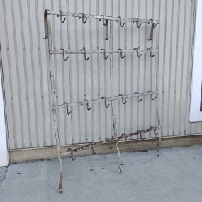Butcher's shop meat pieces hooks