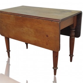 Antique pine drop-leaf table with warm aged patina