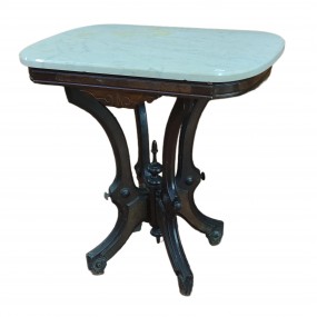 Antique side table with marble top.