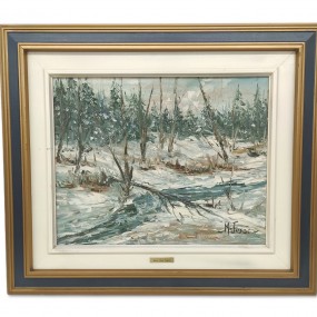 Oil on canvas, painting signed Marie-Josée Gagnon