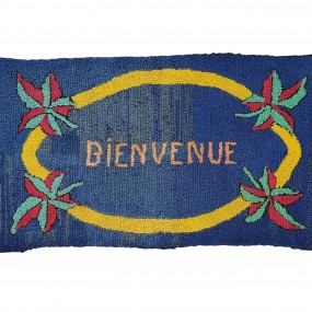 Tapis crocheté décoratif, bienvenue
