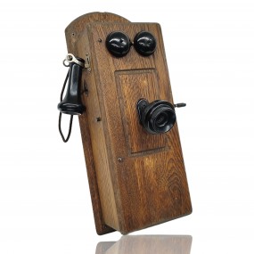 Antique wooden wall telephone