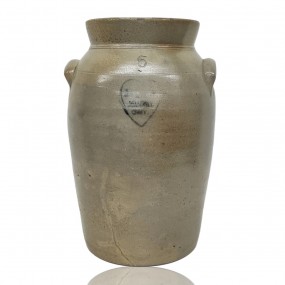 Tinette, baratte à beurre, jarre en grès, 5 gallons 