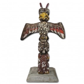 Totem sculpté en bois 