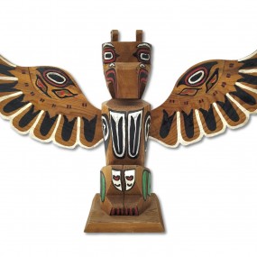 Totem sculpté en bois, Artisanat des premières Nations 