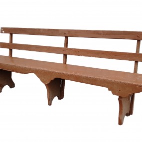 Très beau banc rustique en pin avec facade chantournée