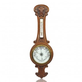 Vintage wooden carved barometer 