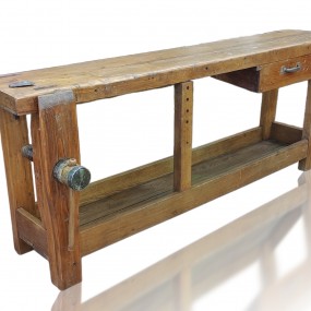 Très bel établi de travail, entièrement restauré, table de travail 