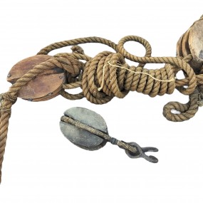 Sailboat big pulley with rope 