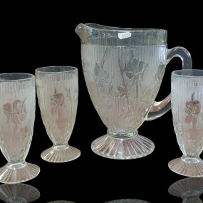 Vaisselle iris, ensemble de pichet et verres