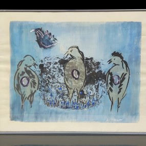 Signed modern artwork, painting 