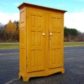 Antique Quebec pine cupboard, armoire, forged nails, circa 1830 - 1