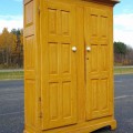 Antique Quebec pine cupboard, armoire, forged nails, circa 1830 - 23