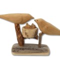 Folk art carved wooden birds - 1