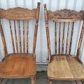 Set of 4 press-back antique chairs  - 2