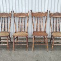 Set of 4 press-back antique chairs  - 4