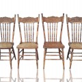 Set of 4 press-back antique chairs  - 1