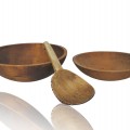 Antique wooden bowl, wooden spoon - 1
